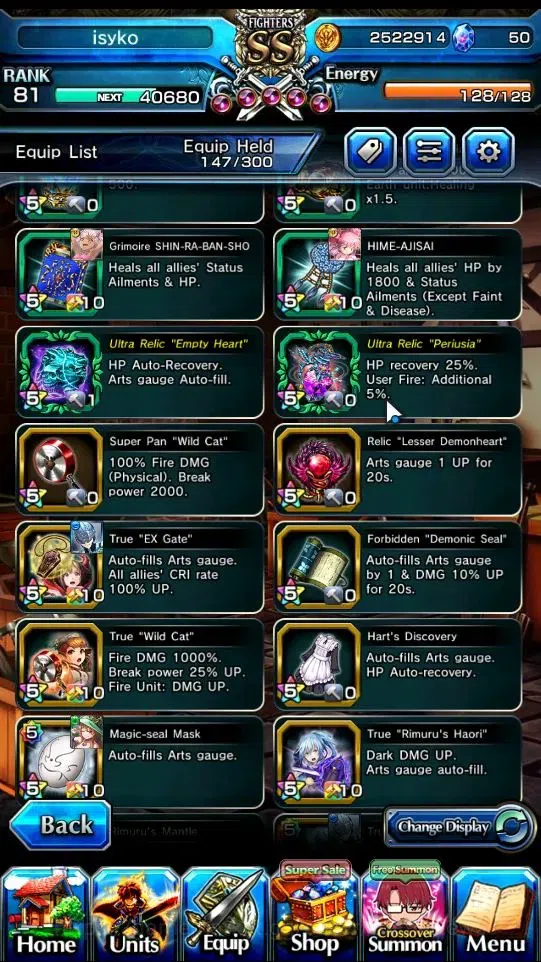 Grand Summoners Accounts End-Game Global|Rank 81|17 Ascend+10 TW|(H Inumuta,Sayaka Miki,Chloe,Madoka,S Chloe,Selia SW,RR 14