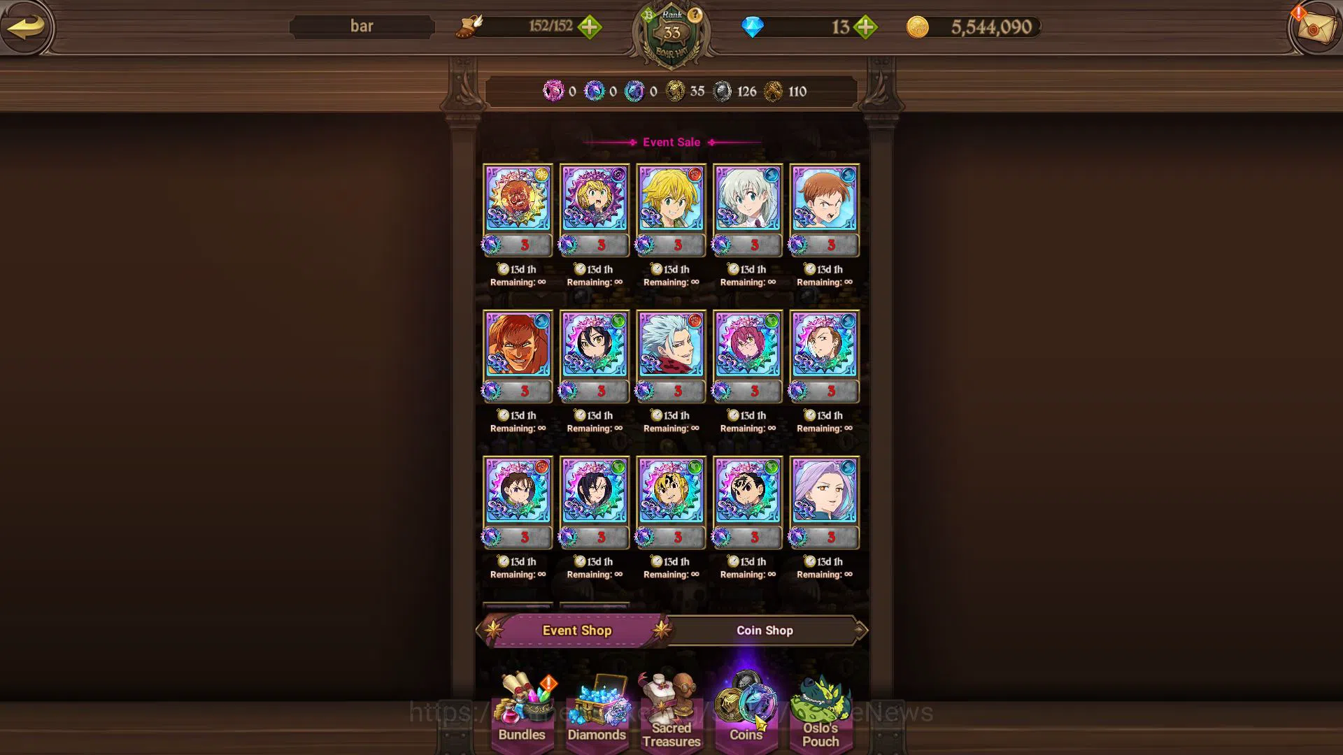 The Seven Deadly Sins: Grand Cross Accounts Global|1,5M CC|Starter Ch7|1 LR+6 UR|Elizabeth,Sal image 10