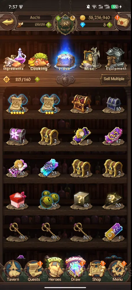 The Seven Deadly Sins: Grand Cross Accounts Others Global | 1,519M CC | 4 UR Merlin Esca | Arthur | Meliodas | Zeldris | LR 5