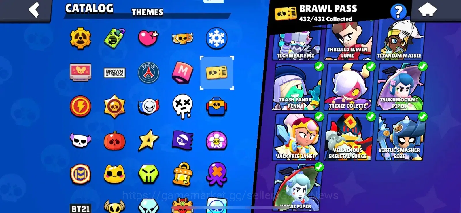 Brawl Stars Accounts Lvl 237|87063 Trophy|100 Brawlers|432 Skins brawl  image 13