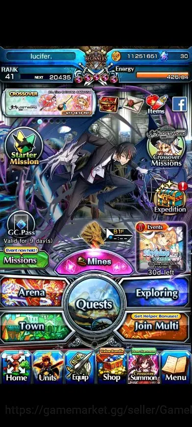 Grand Summoners Accounts Mid-Game Global|Rank 41|Chapter 10| 3 Ascend+2 TW | RimuruTW, DiabloTW, Misette |Lpot 59|(GS2526) 1