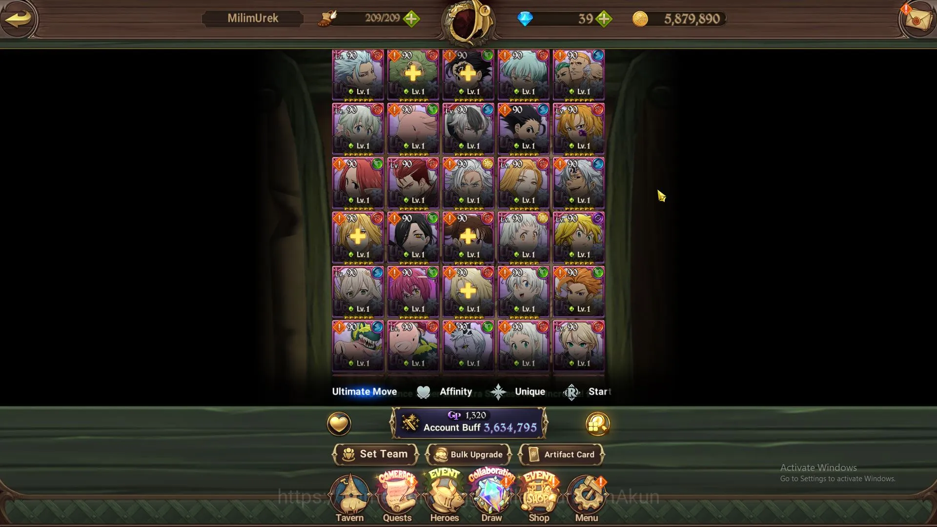 The Seven Deadly Sins: Grand Cross Accounts Midgame ASIA|3,6M CC|3LR+7UR+Many Collabs 2