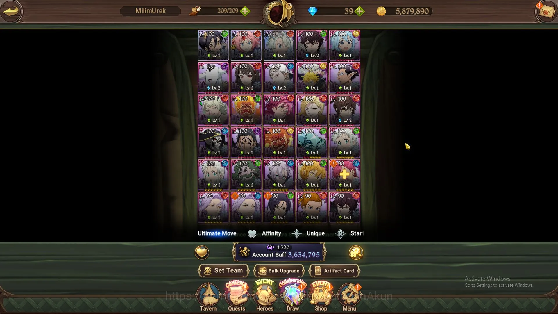 The Seven Deadly Sins: Grand Cross Accounts Midgame ASIA|3,6M CC|3LR+7UR+Many Collabs 3