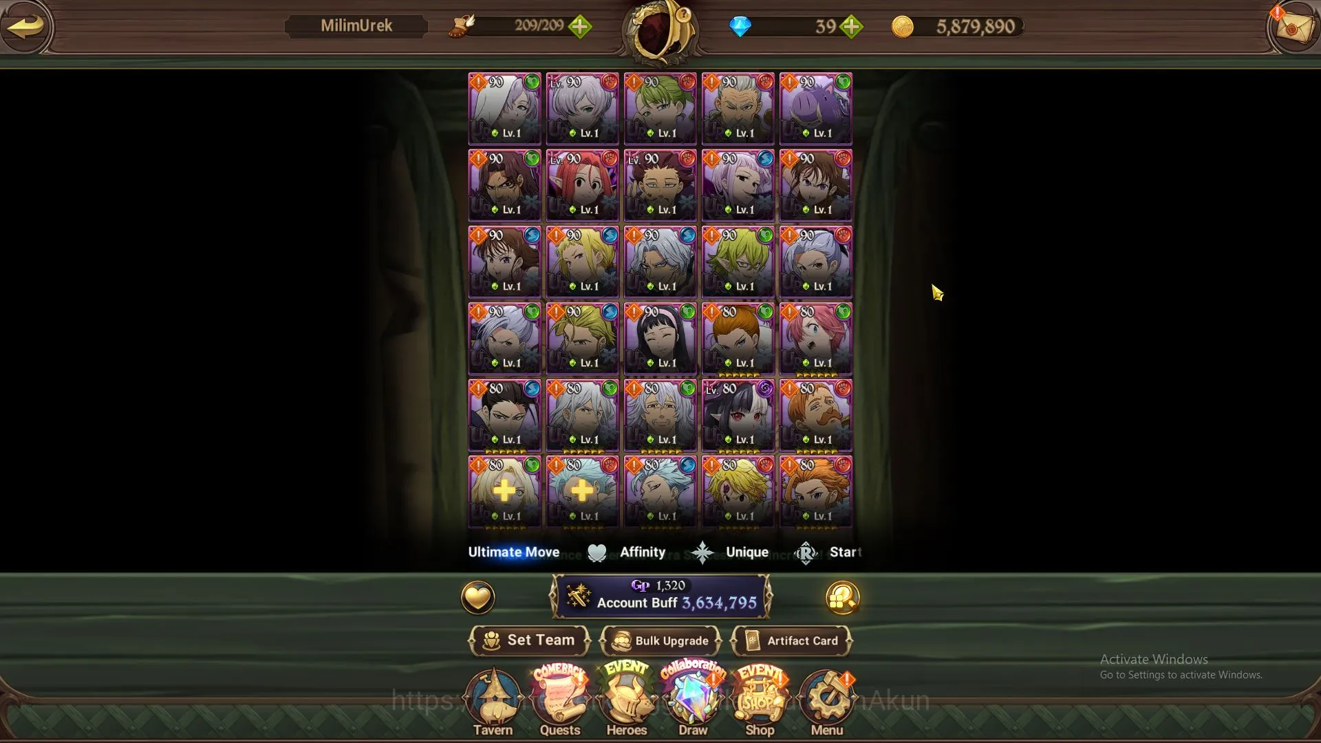 The Seven Deadly Sins: Grand Cross Accounts Midgame ASIA|3,6M CC|3LR+7UR+Many Collabs 4