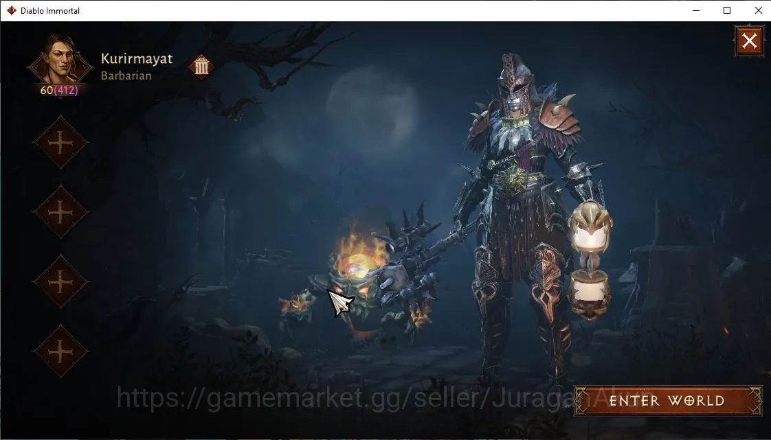 Diablo Immortal Accounts Mid-Tier NA - Chains Of Honor|Lv60(412)Barbarian|25k CR|Reso 450|Hell III|Paragon Slayer|Hell