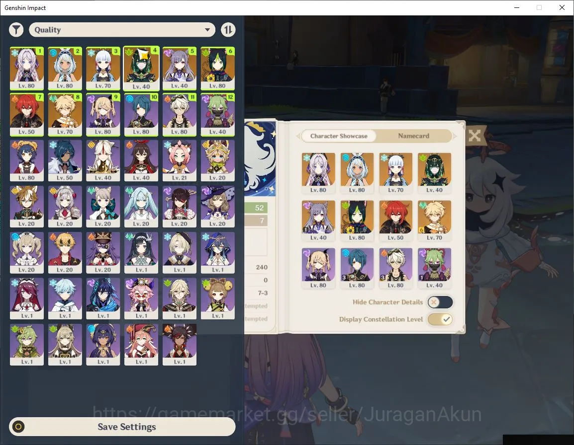 Genshin Impact Mid Game ASIA|AR 52|4 Limited + 1 [5 Star Weapon]|[Nefer,Mu image 1