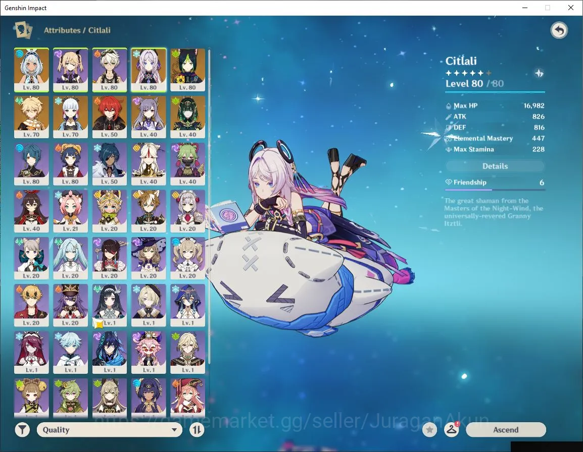 Genshin Impact Accounts Mid Game ASIA|AR 52|4 Limited + 1 [5 Star Weapon]|[Nefer,Mualani,Ayaka,Citlali]|MC Male|Take 2