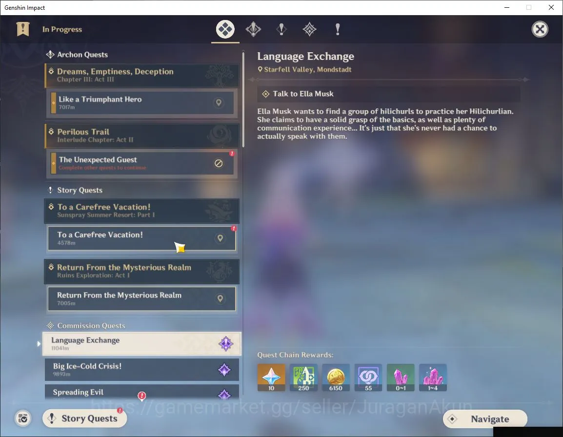 Genshin Impact Accounts Mid Game ASIA|AR 52|4 Limited + 1 [5 Star Weapon]|[Nefer,Mualani,Ayaka,Citlali]|MC Male|Take 4