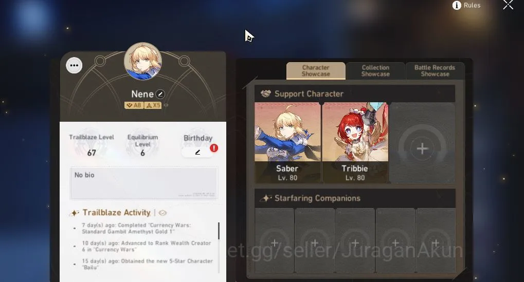 Honkai Star Rail Accounts ASIA|TL 67|5 Limited| SaberE3+Sign, Tribbie, Ruan image 1