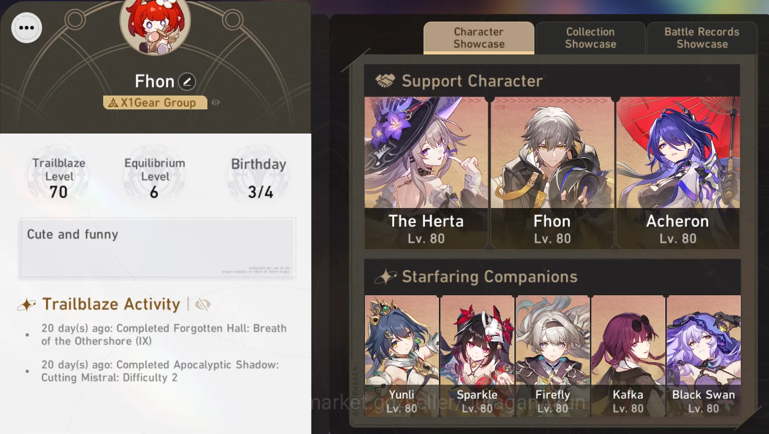 Honkai Star Rail End Game Asia [TL70] 15 Limited (Acheron+Sign, FF E1+Sign,  image 1