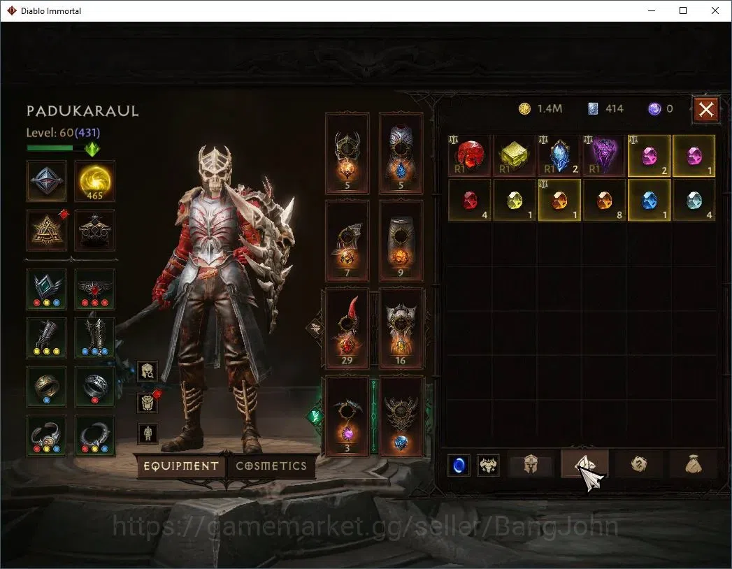 Diablo Immortal Accounts High-End OCE - Azmodan| 60 (431) Necromancer-Slayer | CR 29k | Reso 465 | Hell 3 | Varog Lv 30 (*4 14