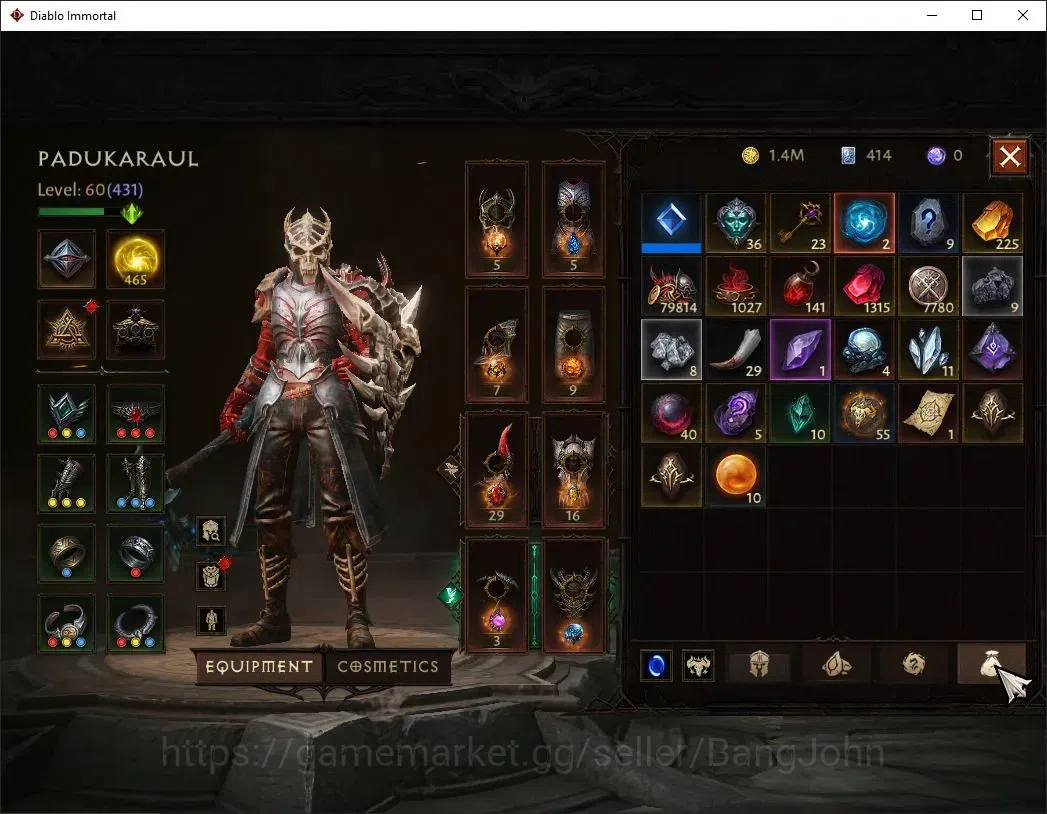 Diablo Immortal Accounts High-End OCE - Azmodan| 60 (431) Necromancer-Slayer | CR 29k | Reso 465 | Hell 3 | Varog Lv 30 (*4 15