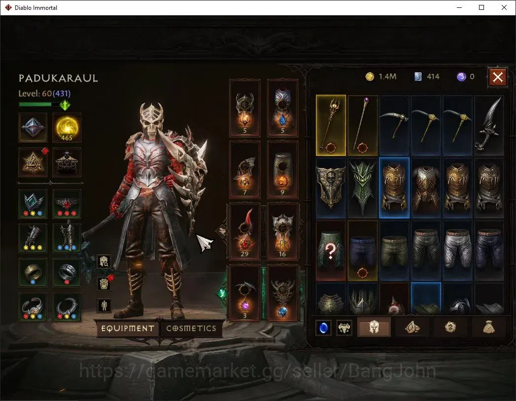 Diablo Immortal Accounts High-End OCE - Azmodan| 60 (431) Necromancer-Slayer | CR 29k | Reso 465 | Hell 3 | Varog Lv 30 (*4 16