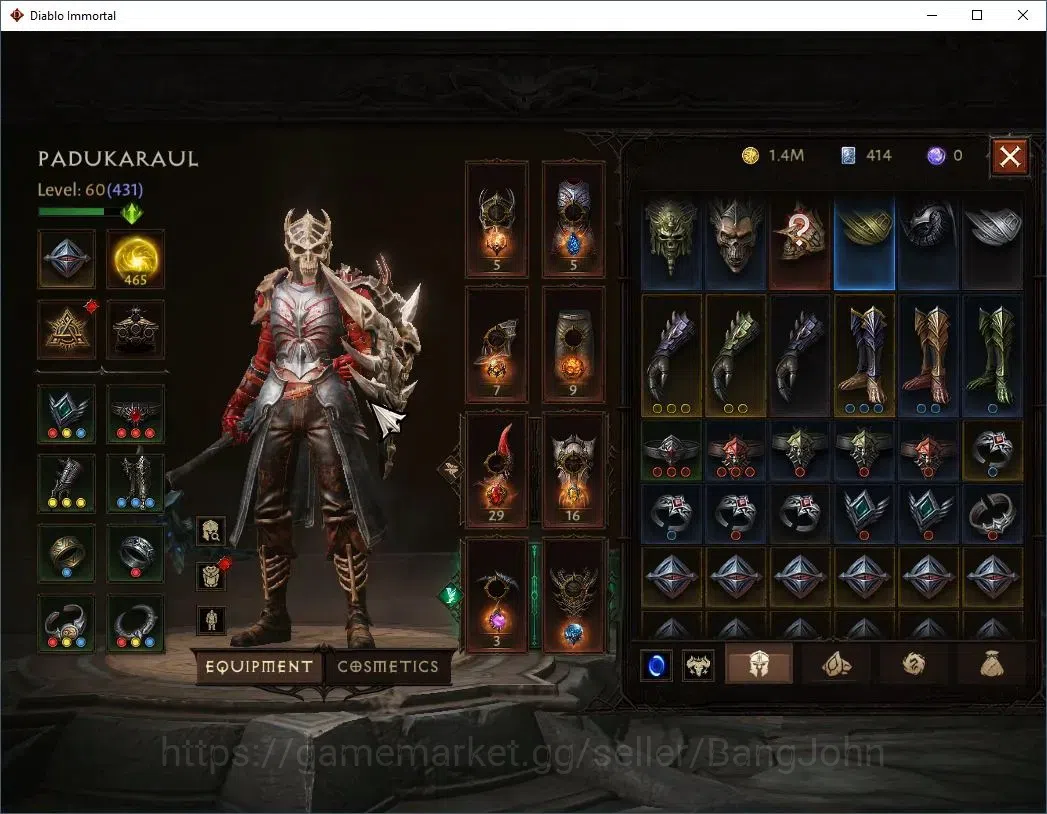 Diablo Immortal Accounts High-End OCE - Azmodan| 60 (431) Necromancer-Slayer | CR 29k | Reso 465 | Hell 3 | Varog Lv 30 (*4 17