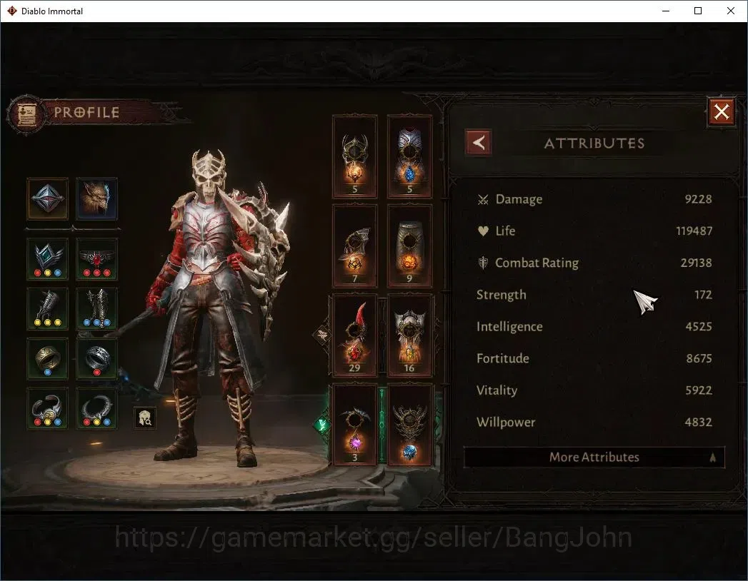 Diablo Immortal Accounts High-End OCE - Azmodan| 60 (431) Necromancer-Slayer | CR 29k | Reso 465 | Hell 3 | Varog Lv 30 (*4 3