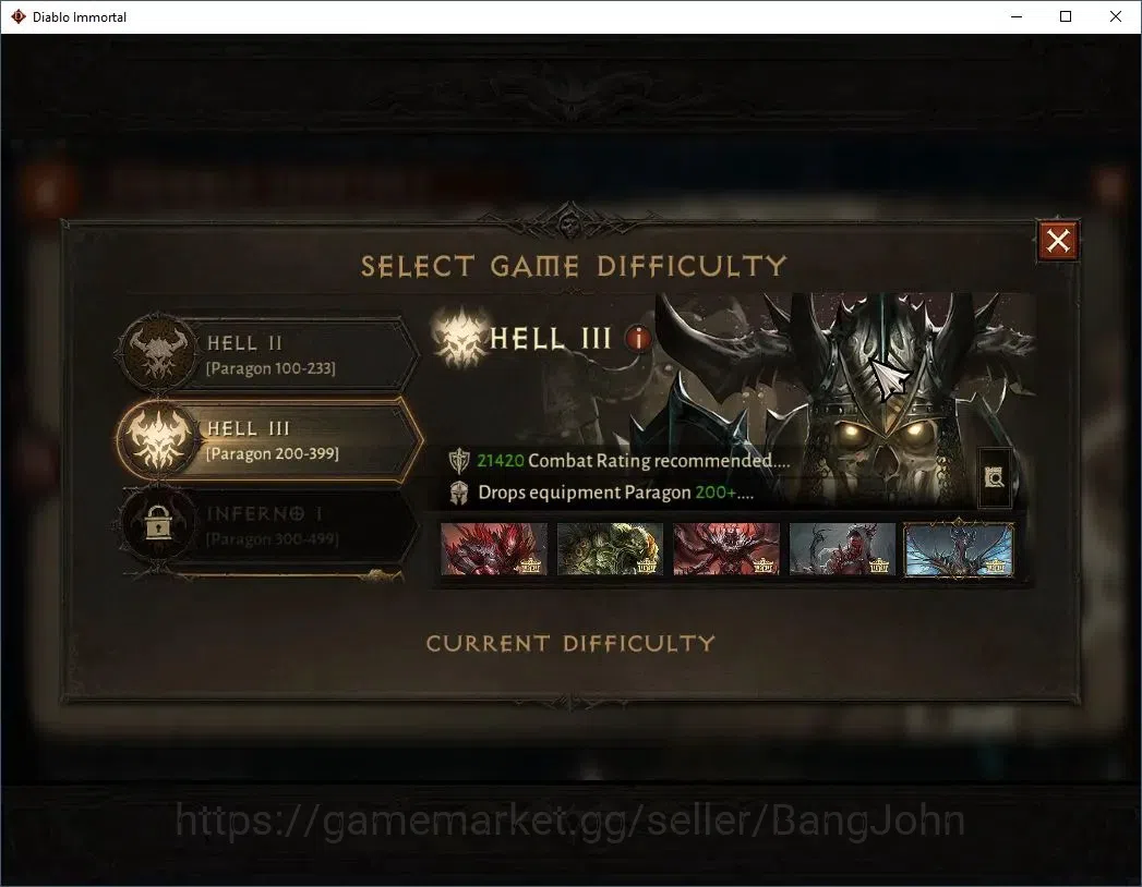 Diablo Immortal Accounts High-End OCE - Azmodan| 60 (431) Necromancer-Slayer | CR 29k | Reso 465 | Hell 3 | Varog Lv 30 (*4 6