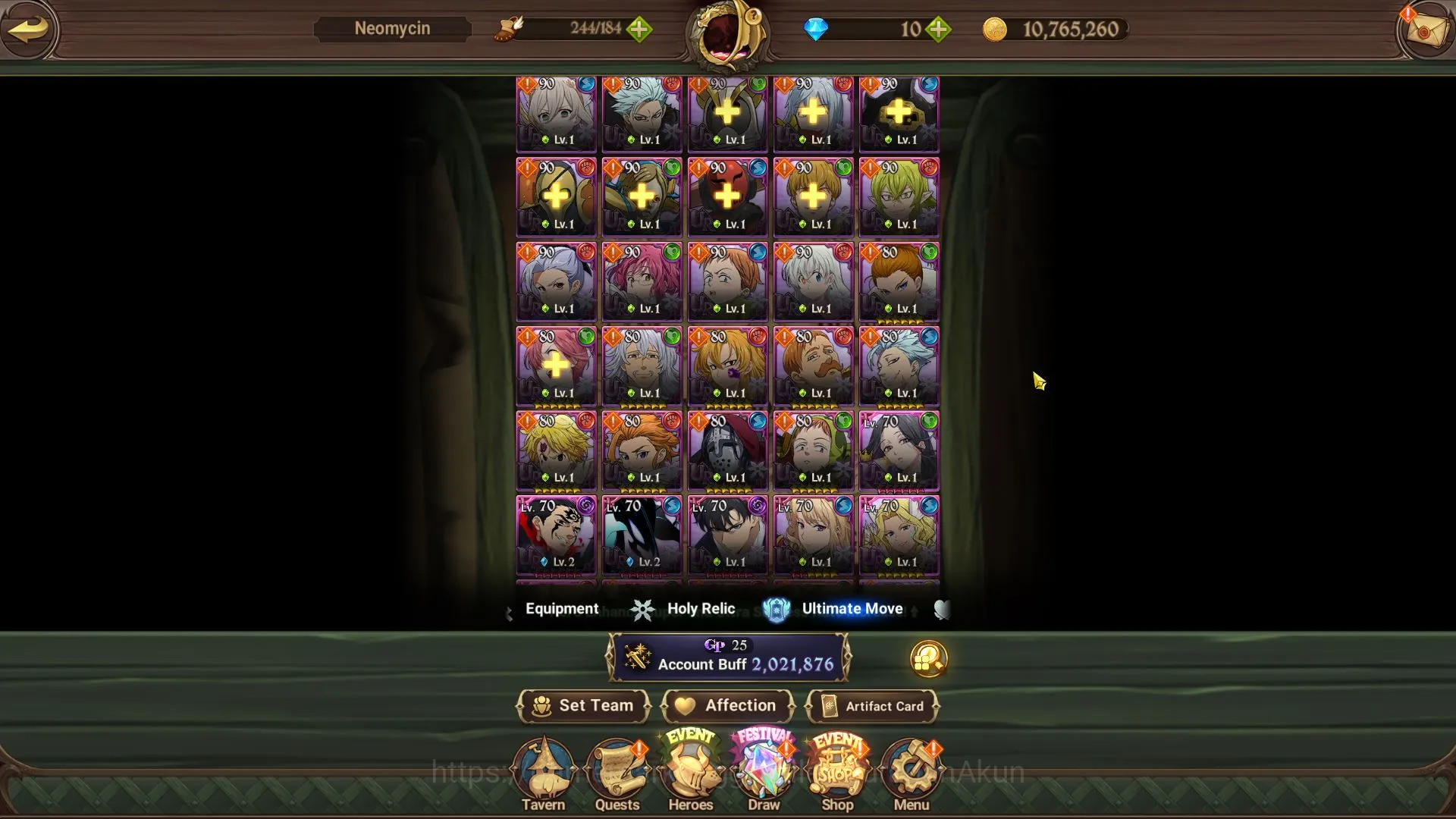 The Seven Deadly Sins: Grand Cross Accounts Midgame ASIA|2M CC|1 LR + 5 UR + Full Solev 2