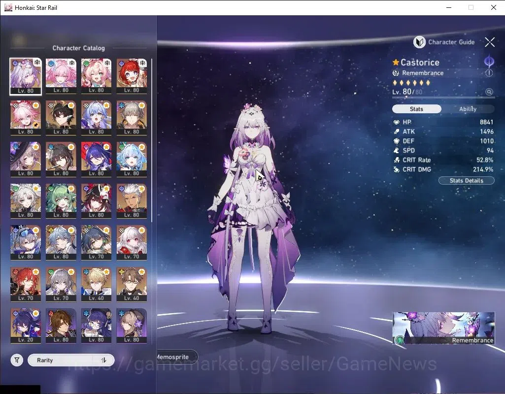 Honkai Star Rail Accounts Others Asia|TL 70|19 Limited|(Castorice,The 4