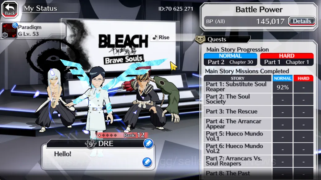 Bleach: Brave Souls Accounts [GLOBAL]6Char 5/5(UryuTYBW25,Renji TYBW25,jushiro  image 3