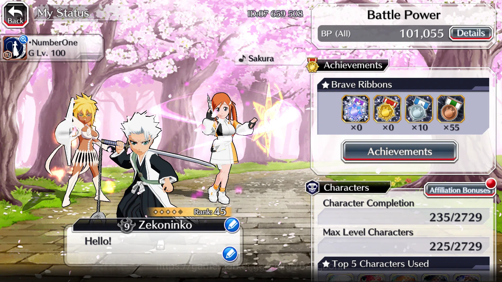 Bleach: Brave Souls Accounts Others GLOBAL]6K Orb+Fresh All Story|OrihimeFUTURE,RukiaJapanParasolEtc|KlabID|RA533B 2