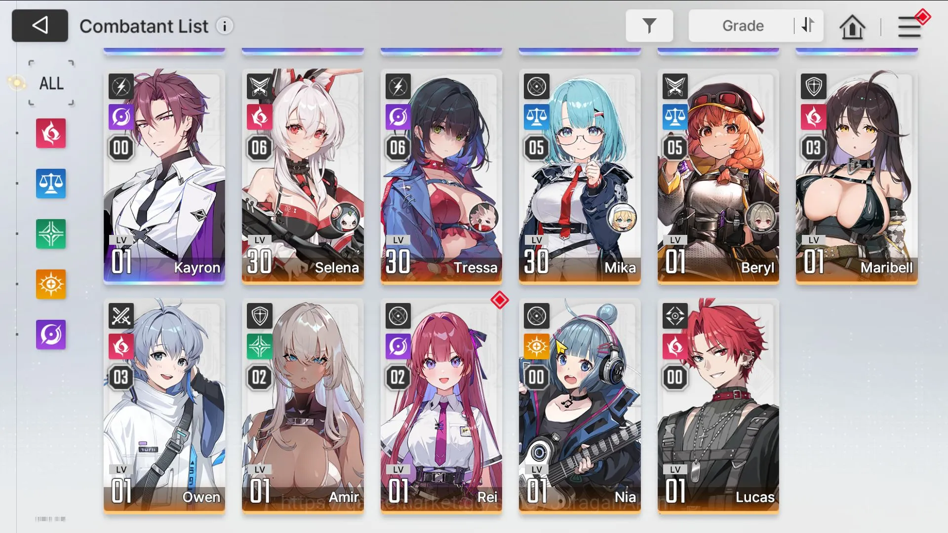 Chaos Zero Nightmare Accounts GLOBAL Lv33|7SSR(Magna M2,Hugo M1,Chizuru)10SR(Selena M6,Tressa M6,Mika M5,Beryl M5)1,1K 3