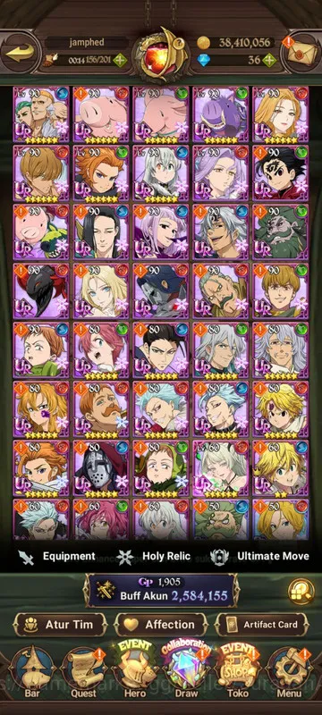 The Seven Deadly Sins: Grand Cross Accounts Midgame Asia |2.5M CC| 1LR + 6UR + Full Collab Solev (Eliza2/6, KDiane2/6 2