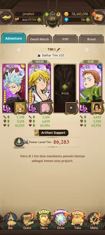The Seven Deadly Sins: Grand Cross Accounts Midgame Asia |2.5M CC| 1LR + 6UR + Full Collab Solev (Eliza2/6, KDiane2/6 3