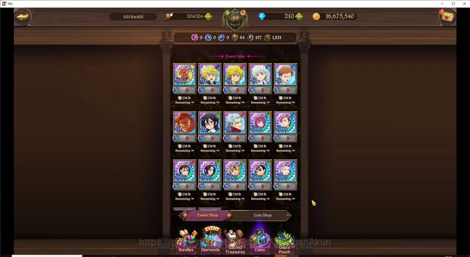 The Seven Deadly Sins: Grand Cross Accounts Endgame GLOBAL|3,7M CC|2 LR + 4 UR + Collab Solev + 190 Gems 9