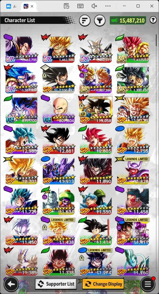 Dragon Ball Legends Accounts High-End Android | Lvl 153|15.4M Total Power|3 LR|4 UL|LR Broly Fury,SSG 16