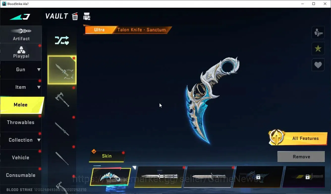 Blood Strike Accounts Collab Skin ASIA|ETER DeAgle+MELEE TalonKnife,Scythe|Collab EnZo,TR MCX,FN2K,Jack,7DS 1