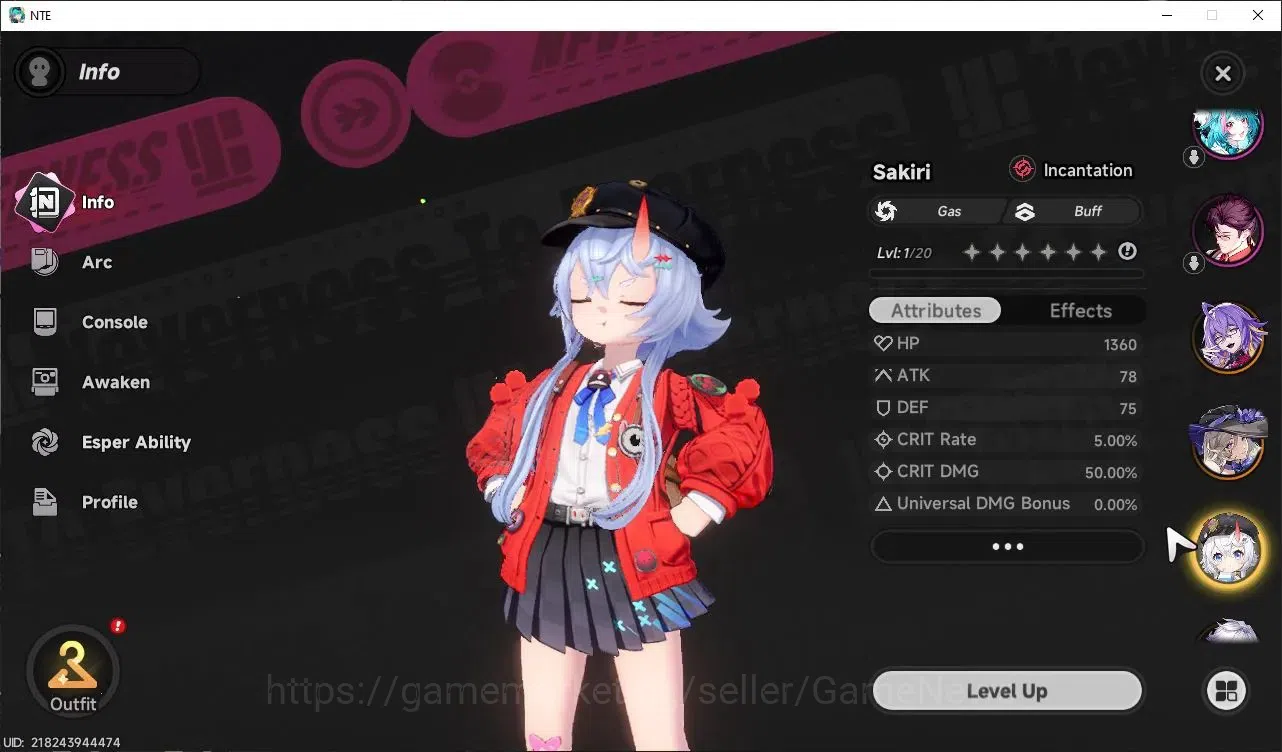 Neverness to Everness Accounts Global SEA |HL 3| 4 SSR Jiuyuan, Baicang, Sakiri,  image 3