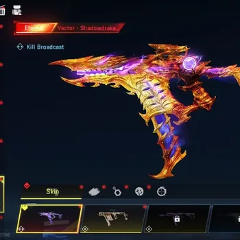 Blood Strike Accounts Collab Skin Asia|ETERNAL Vector Shadowdrake Lv2|5 Ultra SCAR Molten Core,P90 Neon Shard,Spike Bloody