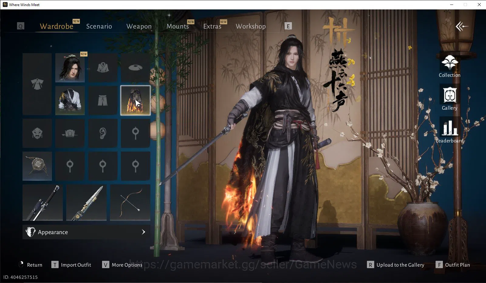 Where Winds Meet Accounts GLOBAL|Lv 5|GS 3714|Blazing Passes||Nameless Sword image 11