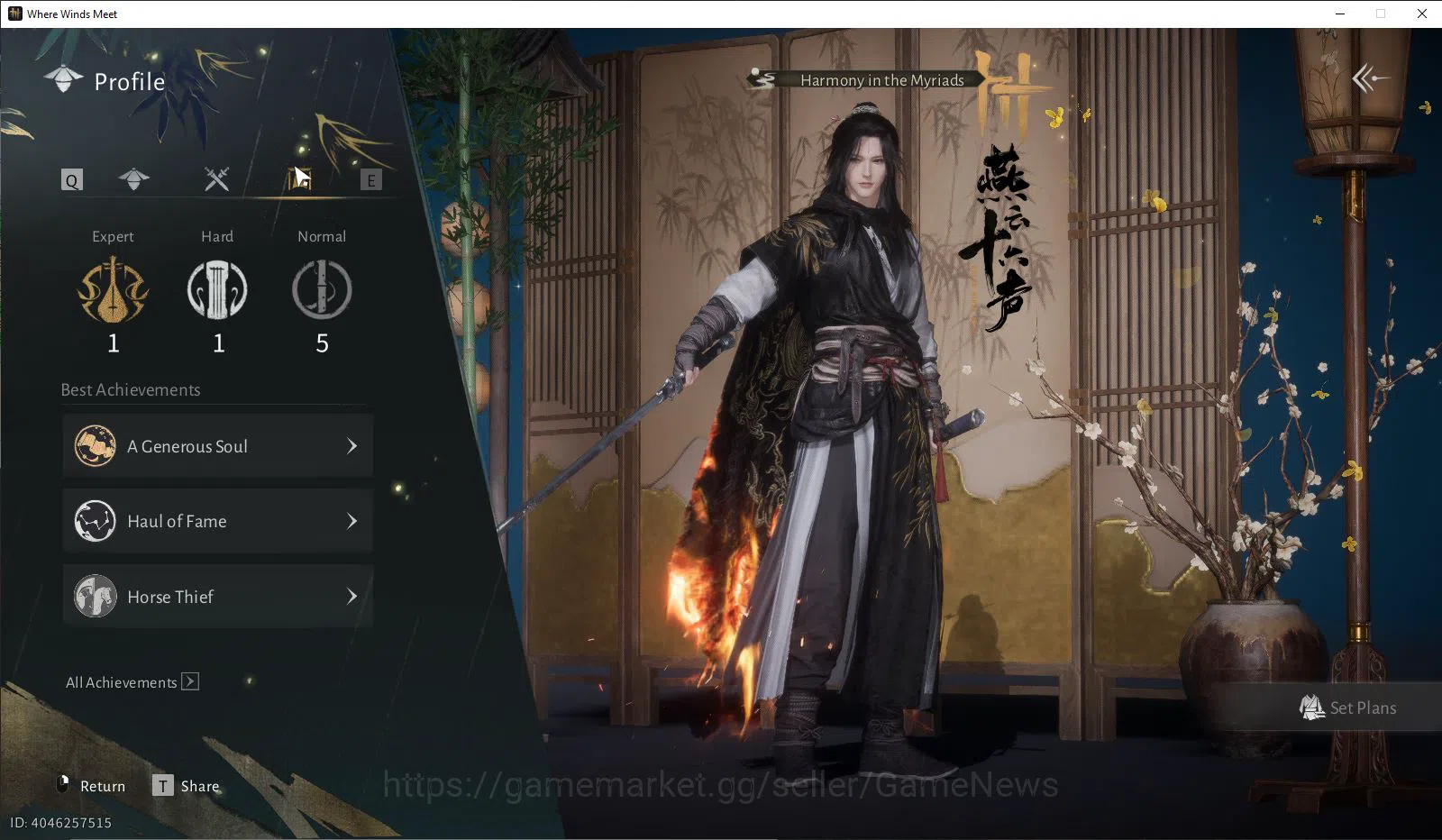 Where Winds Meet Accounts GLOBAL|Lv 5|GS 3714|Blazing Passes||Nameless Sword image 7