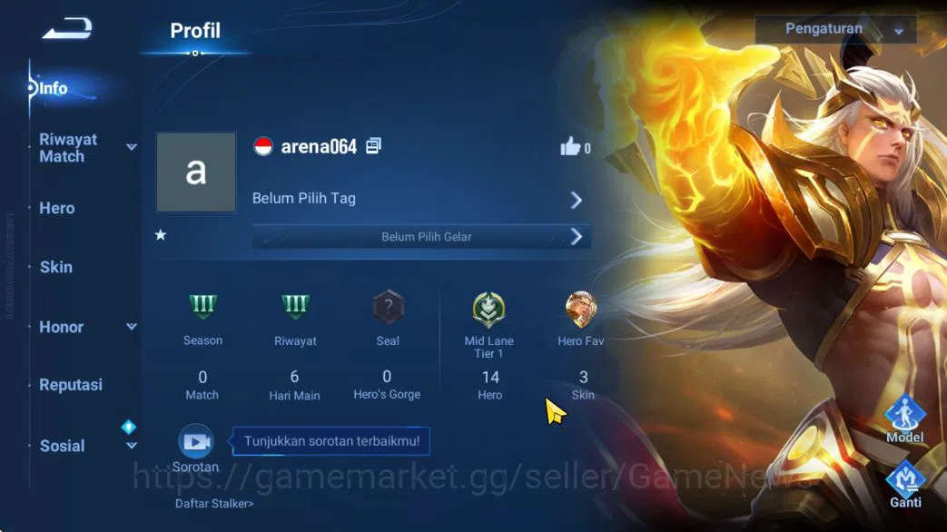 Honor of Kings Accounts Hero 14 Skin 3|Fresh Starter| (Wukong Legend) [Zha image 2