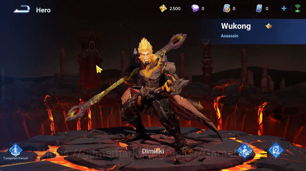 Honor of Kings Accounts Hero 14 Skin 3|Fresh Starter| (Wukong Legend) [Zha image 3