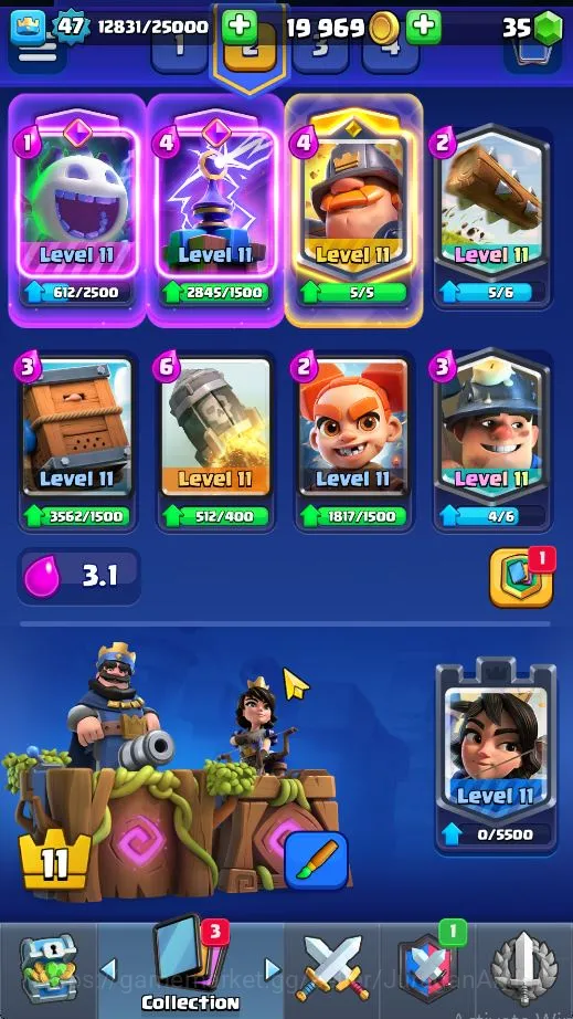 Clash Royale Accounts High-End Lvl47|Trophy 9535|Limited Skin|KTL 14|Card 121|13 EVO,8 Champion,21 Legend,33 Epic,30 Rare,29 3