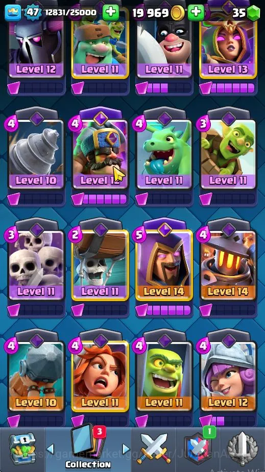 Clash Royale Accounts High-End Lvl47|Trophy 9535|Limited Skin|KTL 14|Card 121|13 EVO,8 Champion,21 Legend,33 Epic,30 Rare,29 5