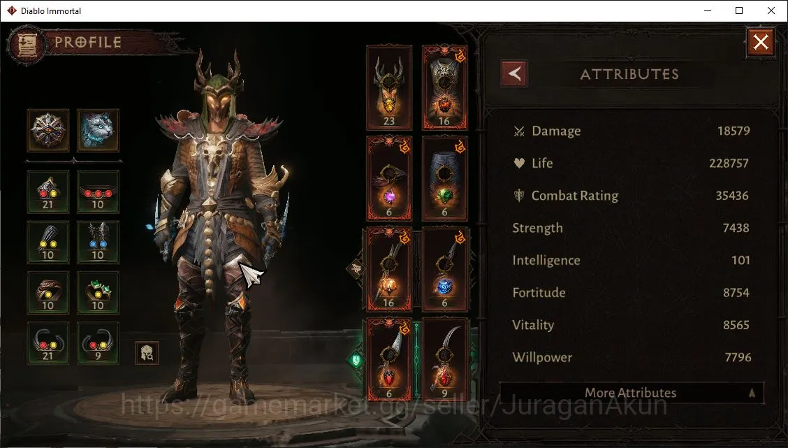 Diablo Immortal Accounts Mid-Tier SEA-Vasily|Lv60(585)Tempest|35K CR|Reso 720|Inferno II|Paragon Slayer|Hell Lv 23|Esessence