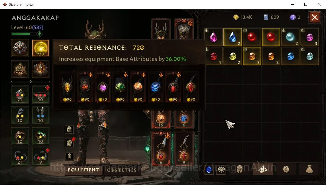 Diablo Immortal Accounts Mid-Tier SEA-Vasily|Lv60(585)Tempest|35K CR|Reso 720|Inferno II|Paragon Slayer|Hell Lv 23|Esessence 3