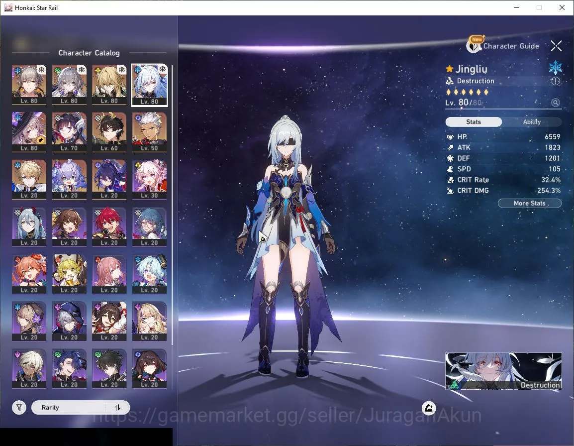 Honkai Star Rail Accounts Mid Game ASIA [TL63] 6 Limited(The Herta+Sign,Hysilens,Luocha,Jingliu,DanHeng,Archer)|MC 5