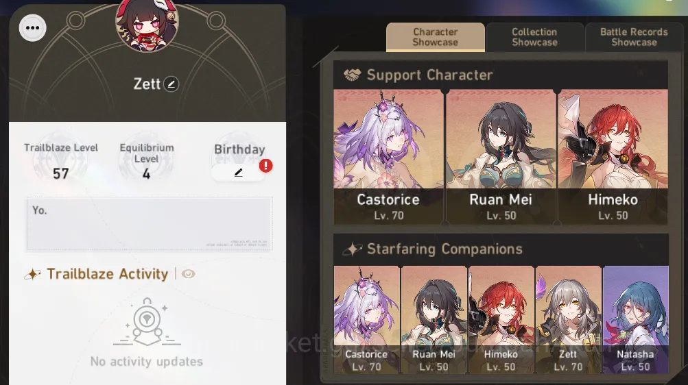 Honkai Star Rail Mid Game ASIA [TL57] 3 Limited (Castorice+Sign,Ruan Mei, Ac image 1
