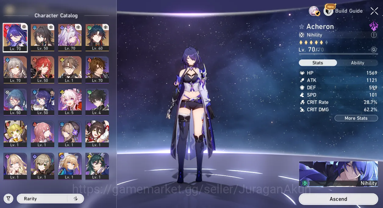 Honkai Star Rail Accounts Mid Game ASIA [TL57] 3 Limited (Castorice+Sign,Ruan Mei, Acheron &ETC)|Amphoreus|Take Email|CHECK 2