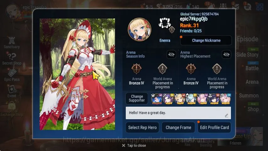 Epic Seven Starter Global Unverif|Best Starter|6 ML(LW Peira,Aravi,Ha image 1