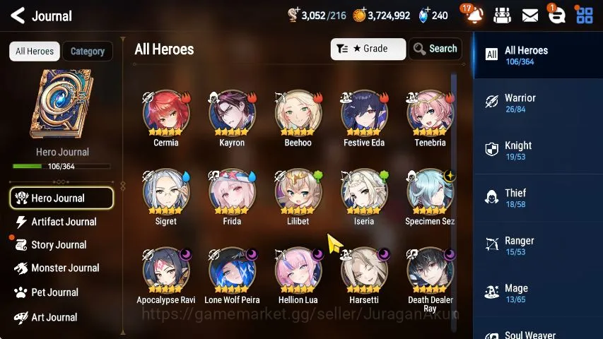 Epic Seven Accounts Starter Global Unverif|Best Starter|6 ML(LW Peira,Aravi,Har setti,etc)Limited Festive Eda,Frida,etc|POH 3
