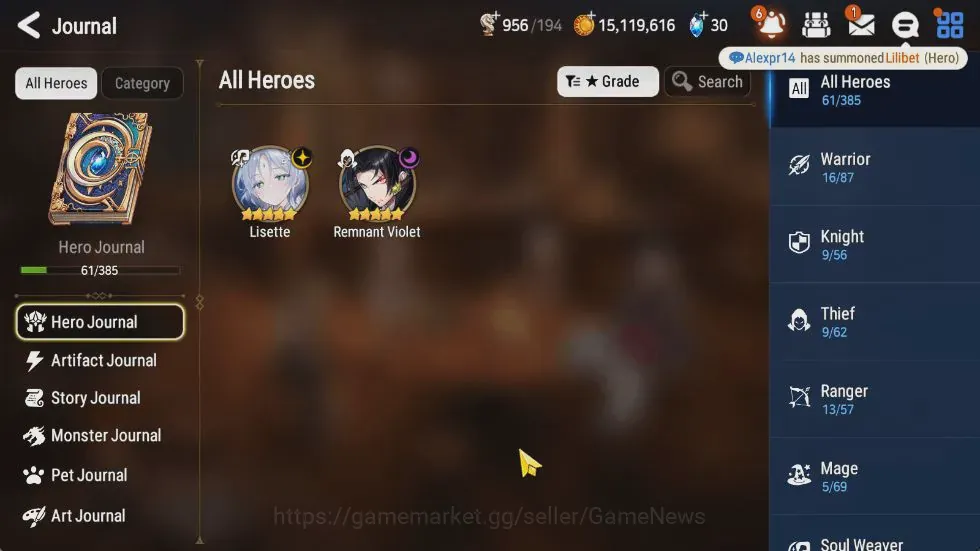 Epic Seven Accounts High-End GLOBAL UnVerif|New Era|2 ML(Lisete,Remnant Violet)+Estele,Ivana,Landy,Etc|Poh ON|Abys F 52|380 1