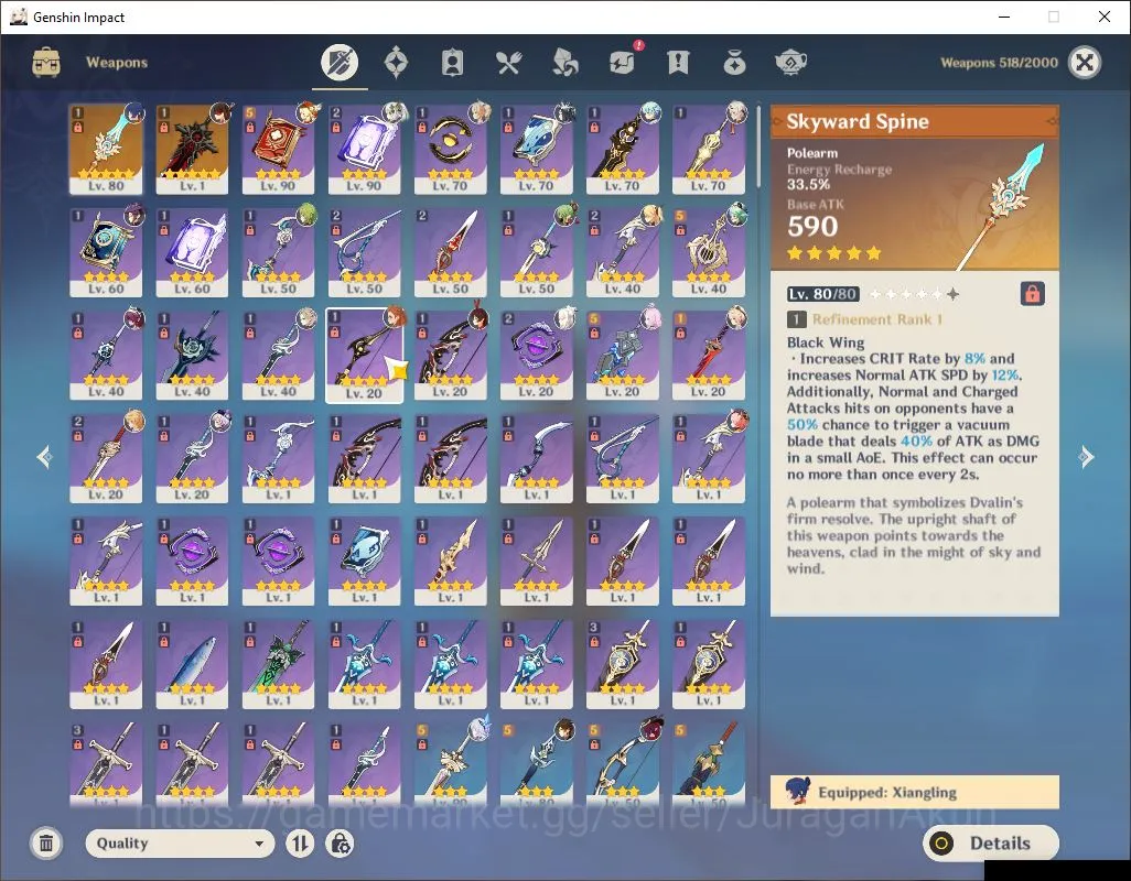 Genshin Impact Accounts Mid Game ASIA|AR 55| 6 Limited + 2 [5 Star Weapon]|[Chasca,Zhongli,Klee,Nahida,Skirk,Albedo]|MC 4