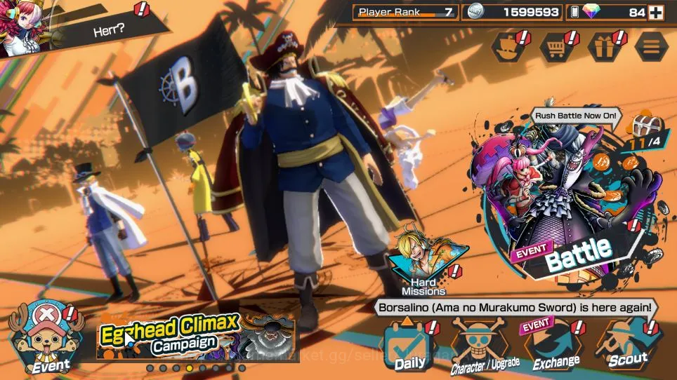 One Piece Bounty Rush Accounts Starter Global| 4 META EX| Gol DRoger,Four Emperor DLuffy,Sabo,KingOTP Gol DRoger|Rank 7|Log