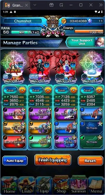 Grand Summoners Accounts End-Game [GLOBAL] Rank 56 | 2 Ascend | Demon Lord Rimuru TW | Selia Sourcescrip Witch | Detail in 4
