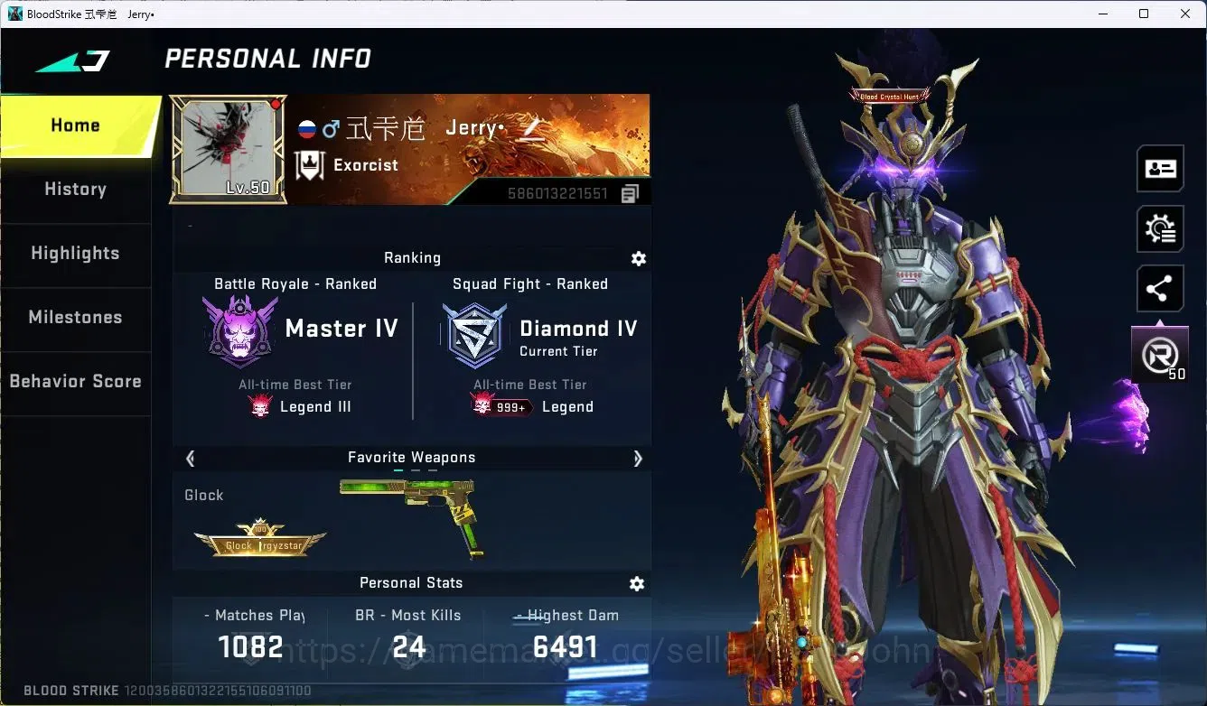 Blood Strike Accounts ASIA | 1 EVO | 1 Eternal Gun | 8 Collab Gun (2 AOT image 1